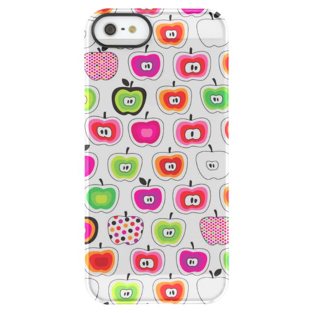 Cute retro apple pattern uncommon iPhone case (Back)
