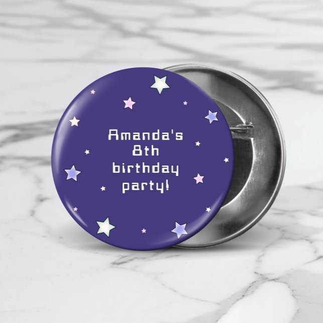 Cute Retro Arcade Game Kids Birthday  Button (Creator Uploaded)