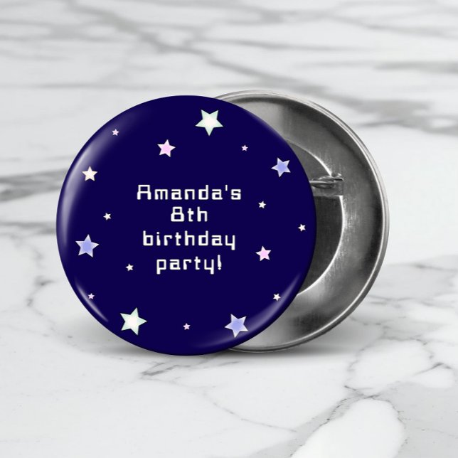 Cute Retro Arcade Game Kids Birthday  Button (Creator Uploaded)