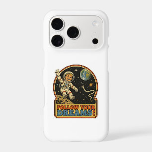 Cute Retro Astronaut Follow Your Dreams Space Meme iPhone 17 Pro Case