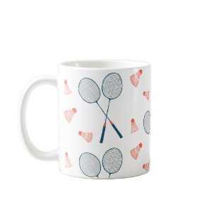 Cute Retro Badminton Birdie Racquet Shuttlecock  Coffee Mug