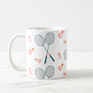 Cute Retro Badminton Birdie Racquet Shuttlecock Coffee Mug