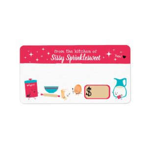 Cute retro baking bakery price tag sticker