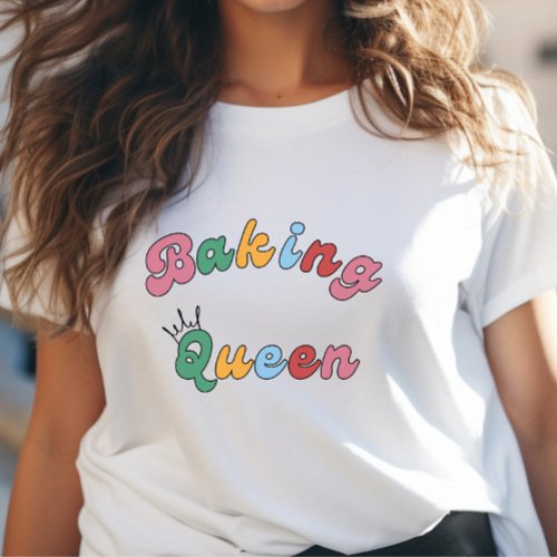 Cute Retro Baking Queen Diva Royalty Womens  T_Shirt