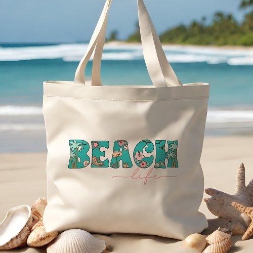 Cute Retro Beach Life  Tote Bag