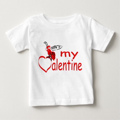Cute Retro Bee My Valentine Baby T_Shirt