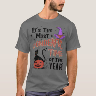 Cute Retro Black Cat Fall Halloween Cat Lover T-Sh T-Shirt