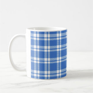 Cute Retro Blue Gingham Plaid Aesthetic Checker Coffee Mug