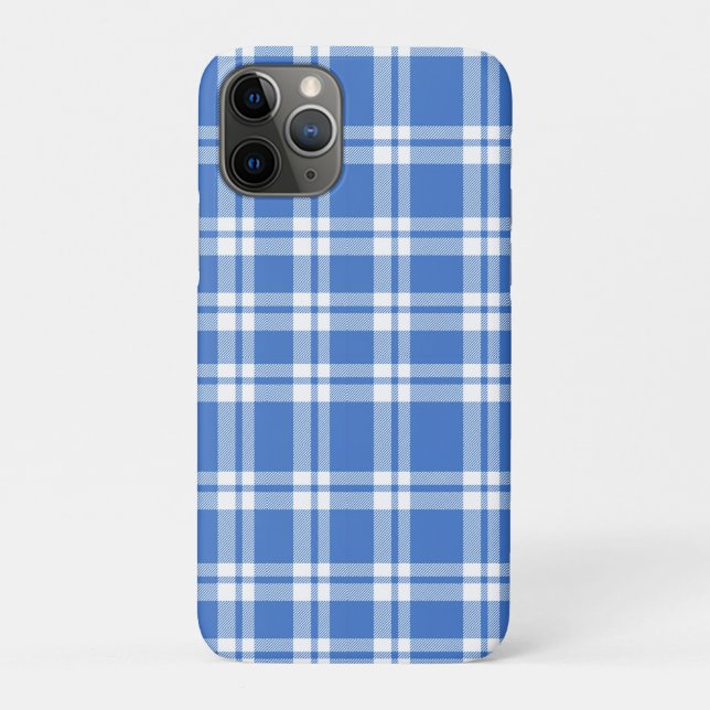 Cute Retro Blue Gingham Plaid Pattern Case-Mate iPhone Case (Back)
