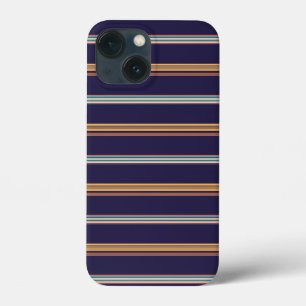 Cute retro blue stripes iPhone 13 mini case