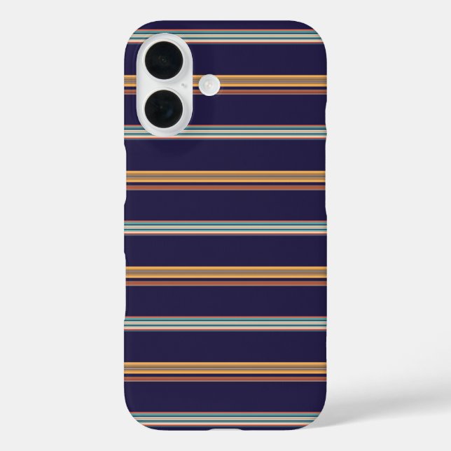 Cute retro blue stripes Case-Mate iPhone case (Back)