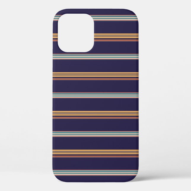 Cute retro blue stripes Case-Mate iPhone case (Back)