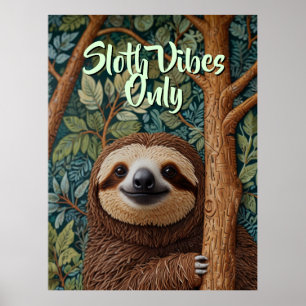 Cute retro boho Sloth Hang in there Poster