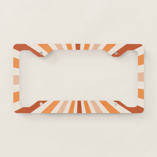 Cute Retro Boho Sunshine License Plate Frame (Front)