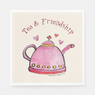 Cute Retro Boho Valentine's Day Ladies Tea Party Napkins