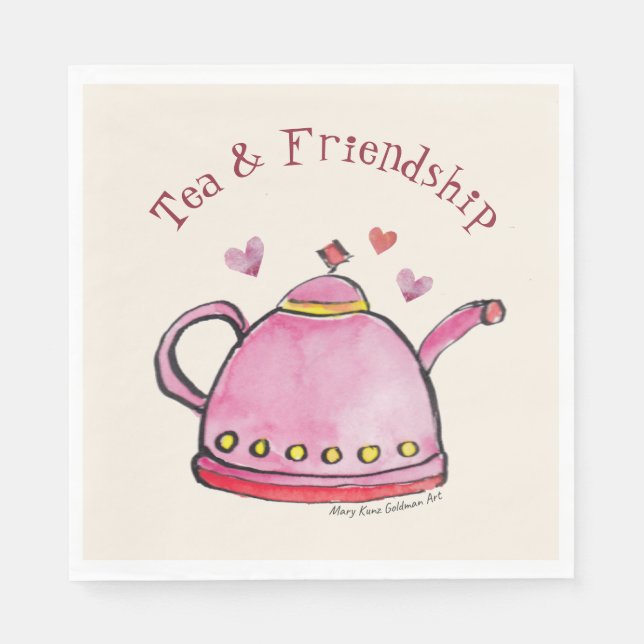 Cute Retro Boho Valentine's Day Ladies Tea Party Napkins (Front)
