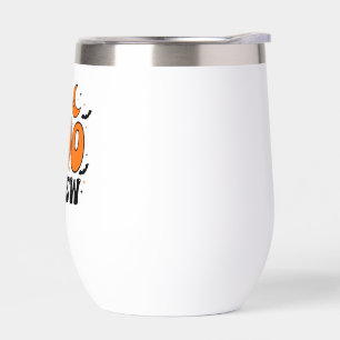Cute Retro Boo Crew Halloween Spooky Squad Design Thermal Wine Tumbler