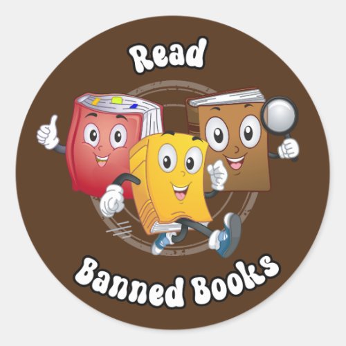 Cute Retro Books _ Read Banned Books Classic Round Sticker