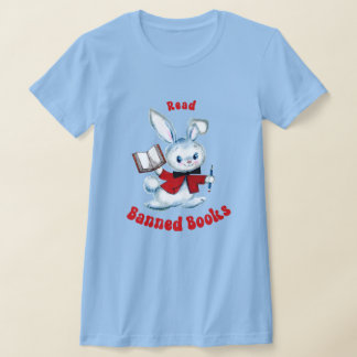 Cute Retro Bunny - Read Banned Books T-Shirt