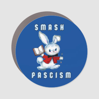 Cute Retro Bunny - Smash Fascism Car Magnet