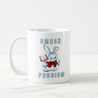 Cute Retro Bunny - Smash Fascism Coffee Mug