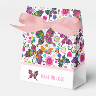Cute Retro Butterflies And Flowers Pattern Favor Boxes