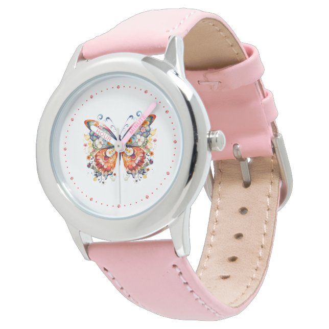 Cute Retro Butterfly Watch (Angled)