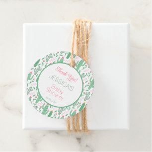 Cute Retro Cactus Succulent Floral Baby Shower    Favor Tags