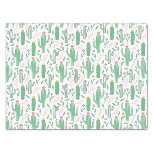 Cute Retro Cactus Succulent Floral Baby Shower Tissue Paper
