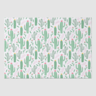 Cute Retro Cactus Succulent Floral Baby Shower Tissue Paper