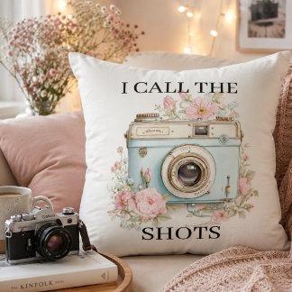 Cute Retro Camera Pillow | Feminine Photography Lo