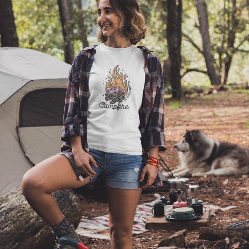 Cute Retro Campfire T_Shirt