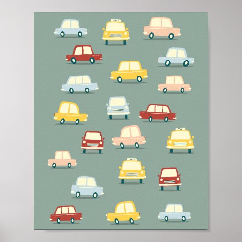 Cute Retro Car Poster