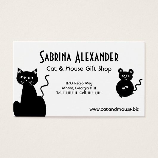 Cute Retro Cartoon Cat and Mouse (Front)