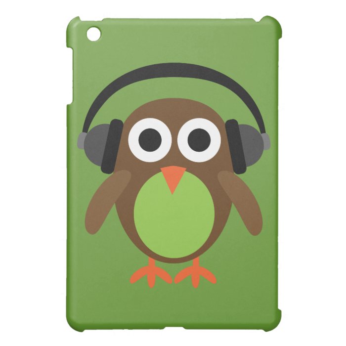 Cute Retro Cartoon Owl DJ With Heads iPad Mini Covers
