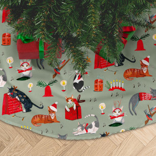 Cat christmas outlet tree skirt