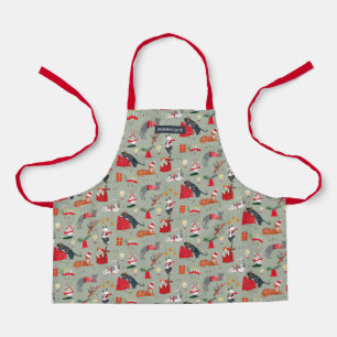 Cute retro cats all-over print green Christmas  Apron