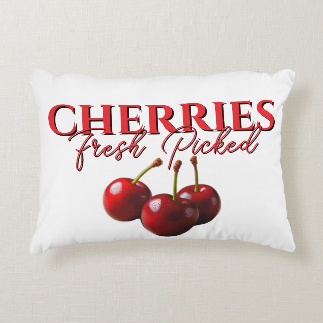 Cute retro Cherries fresh picked  Accent Pillow (Front)