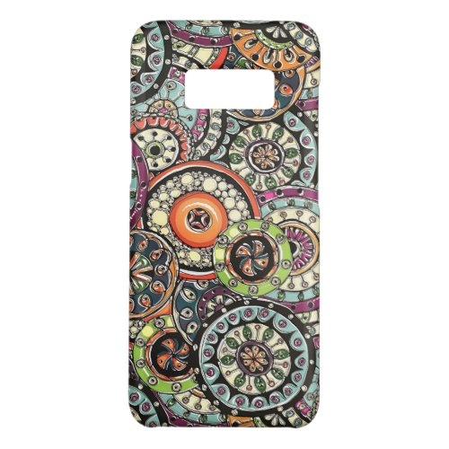 Cute Retro Chic Funky Floral Circles Art Pattern Case_Mate Samsung Galaxy S8 Case