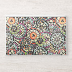 Cute Retro Chic Funky Floral Circles Art Pattern HP Laptop Skin