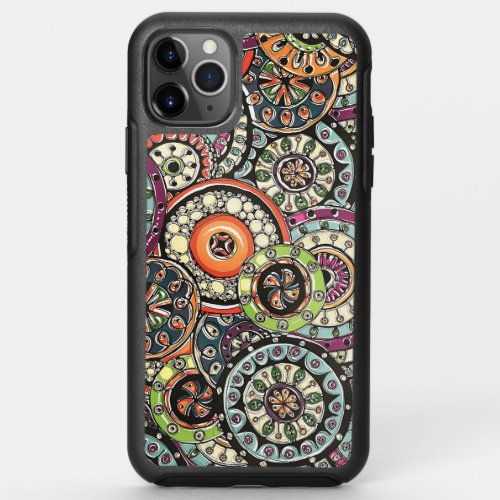 Cute Retro Chic Funky Floral Circles Art Pattern OtterBox Symmetry iPhone 11 Pro Max Case
