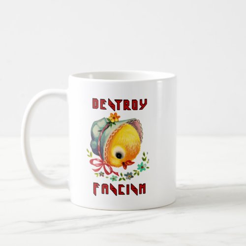 Cute Retro Chick _ Destroy Fascism Coffee Mug