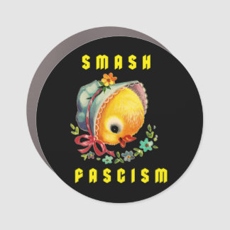Cute Retro Chick - Smash Fascism Car Magnet