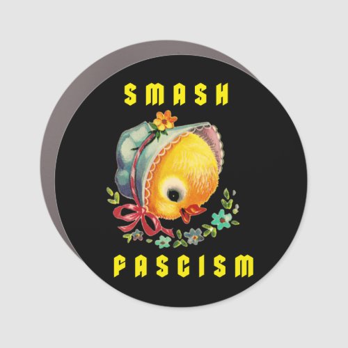 Cute Retro Chick _ Smash Fascism Car Magnet