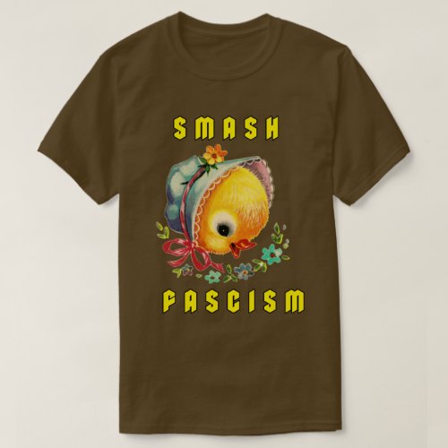 Cute Retro Chick _ Smash Fascism T_Shirt