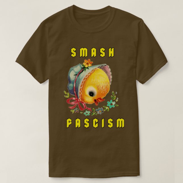 Cute Retro Chick - Smash Fascism T-Shirt (Design Front)