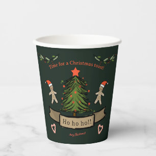 Cute Retro Christmas dinner illustrated Paper Cups
