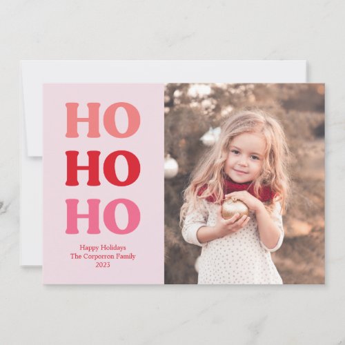 Cute Retro Christmas  Pink and Red Holiday Card