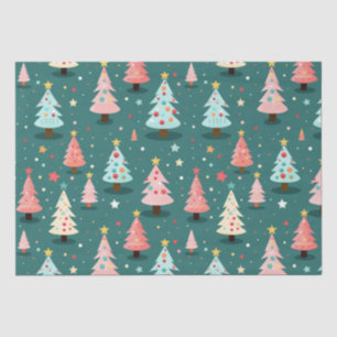 Cute Retro Christmas Trees  Tissue Paper