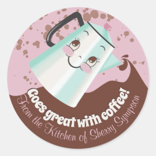 Cute retro coffee pot from the kitchen of sticker